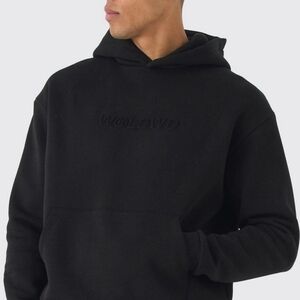 Boohooman Worldwide emboss design Hoodie